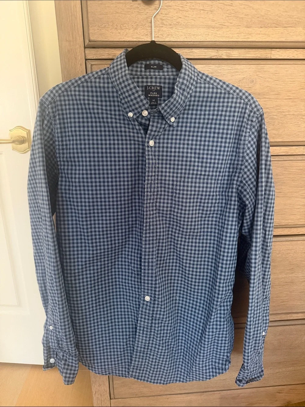 J. Crew Blue Gingham Long-Sleeve Button-Down Shirt